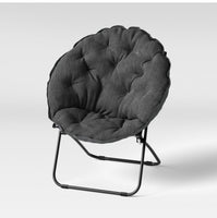
              Dish Dorm Chair Gray - Room Essentials Cushioned, Foldable Steel Frame, No Assembly, Modern Accent Chair
            