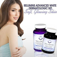 Relumins Advanced White Set - 1650 mg de complexe de glutathion (90 gélules) et de vitamine C avancée avec rose HANCHES et bioflavonoïdes (60 gélules)