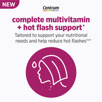 Centrum Menopause Support Complete Womens Multivitamin Supplement for Hot Flash Support, Tablets, 30 Count