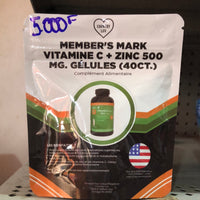 
              Member's Mark Vitamin C + Zinc 500 mg. (40ct.)
            