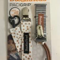 BooginHead PaciGrip - Black&White Stripes/Terracotta Dots - 2pk