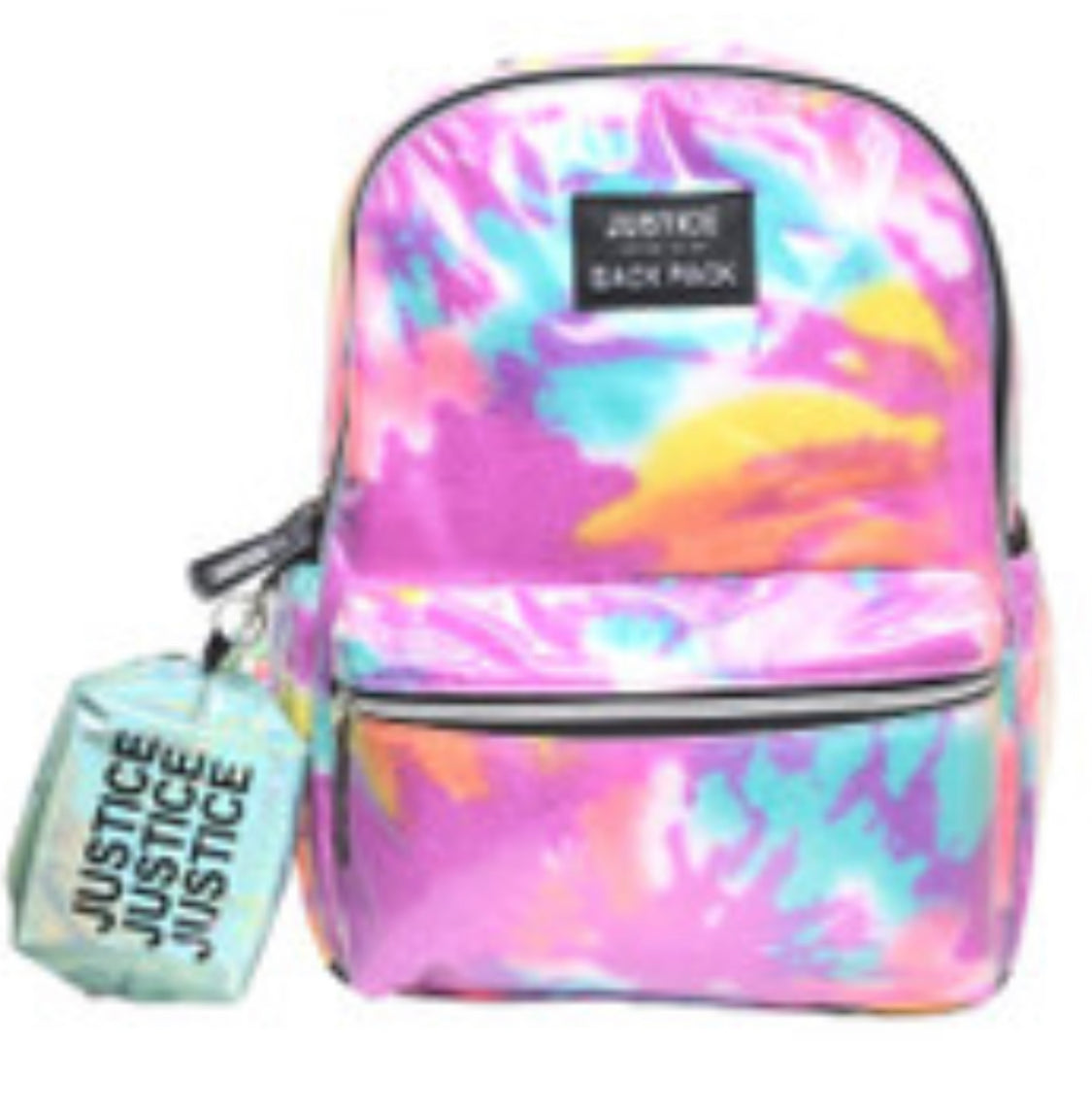 Mini Sac à Dos Justice – Noir Floral, Avec Bracelet, Neuf