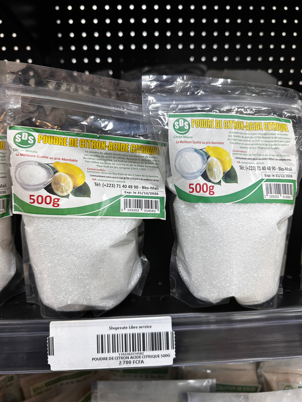 POUDRE DE CITRON ACIDE CITRIQUE 500G