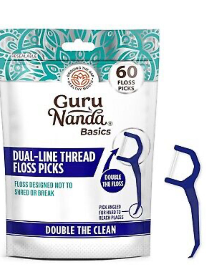 Guru Nanda Basics Double The Floss 60 Floss Picks