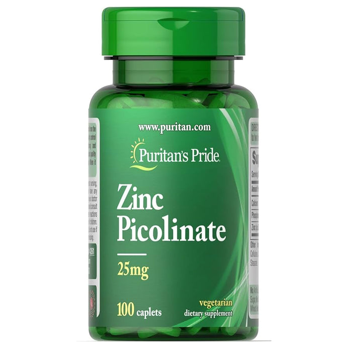 Puritan's Pride Zinc Picolinate 25 mg with Calcium and Phosphorus (100 tablets)
