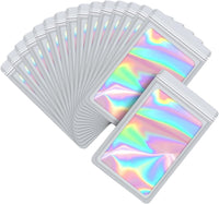 
              EONJOE Lot de 100 sachets en mylar 6 × 9 pouces avec fenêtre transparente, refermables holographiques, sachets d'emballage à fermeture éclair pour petites entreprises, bijoux, bonbons, échantillons, fournitures d'emballage alimentaire (blanc)
            