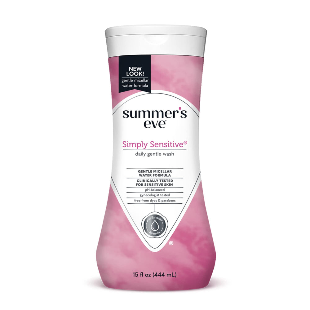 Summer’s Eve Simply Sensitive Daily Gentle Feminine Wash, Removes Odor, pH balanced, 15 fl oz