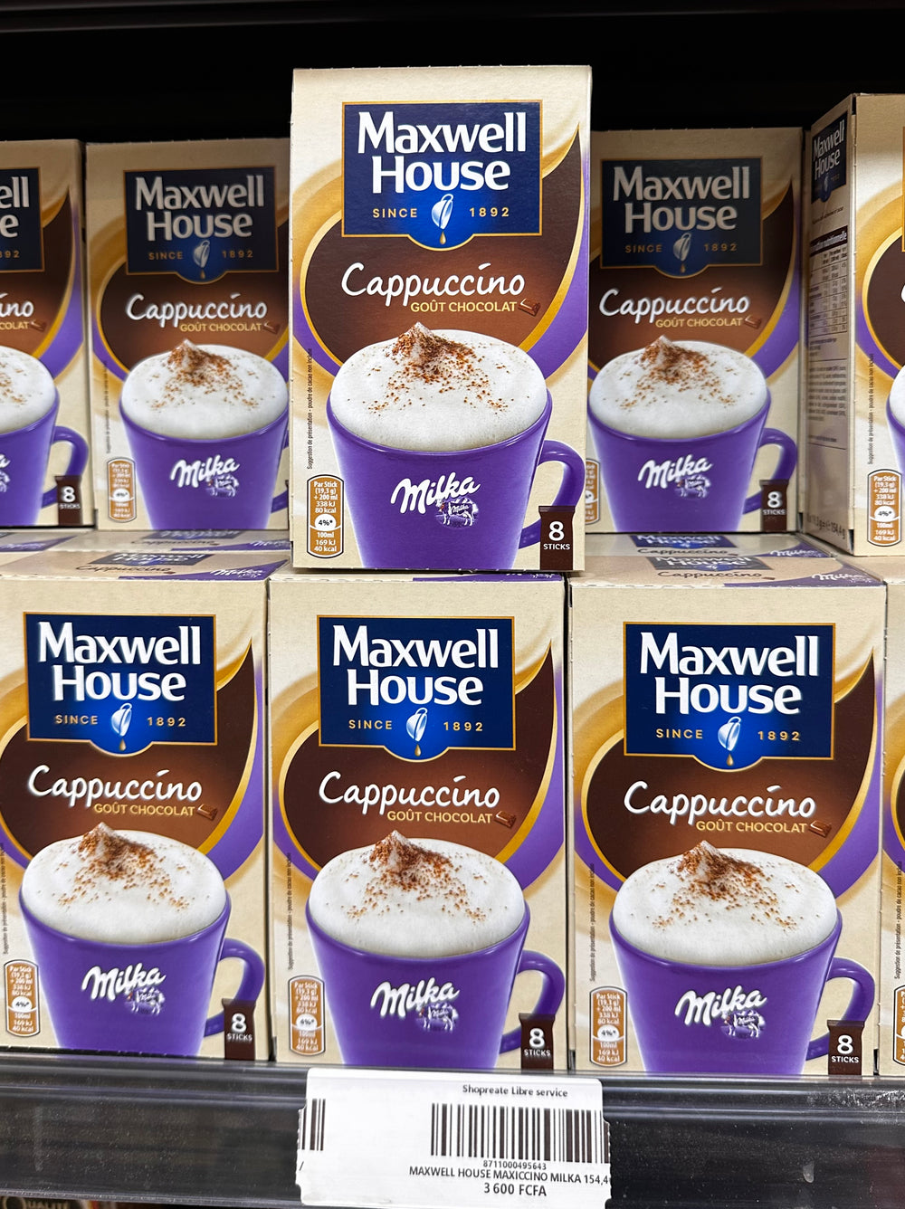 MAXWELL HOUSE Cappuccino Goût Chocolat X8