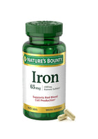 
              Nature's Bounty Iron 65mg, 325 mg Ferrous Sulfate, Cellular Energy Support, Promotes Normal Red Blood Cell Production, 100 Tablets DLC: 07/2028
            