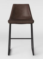 
              Bowden Faux Leather Counter Height Barstool Brown - Threshold
            