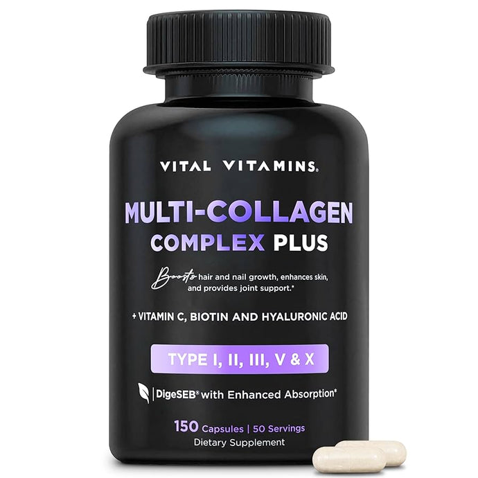 Vital Vitamins Multi Collagen Complex Plus - with Biotin, Hyaluronic Acid (Capsules)