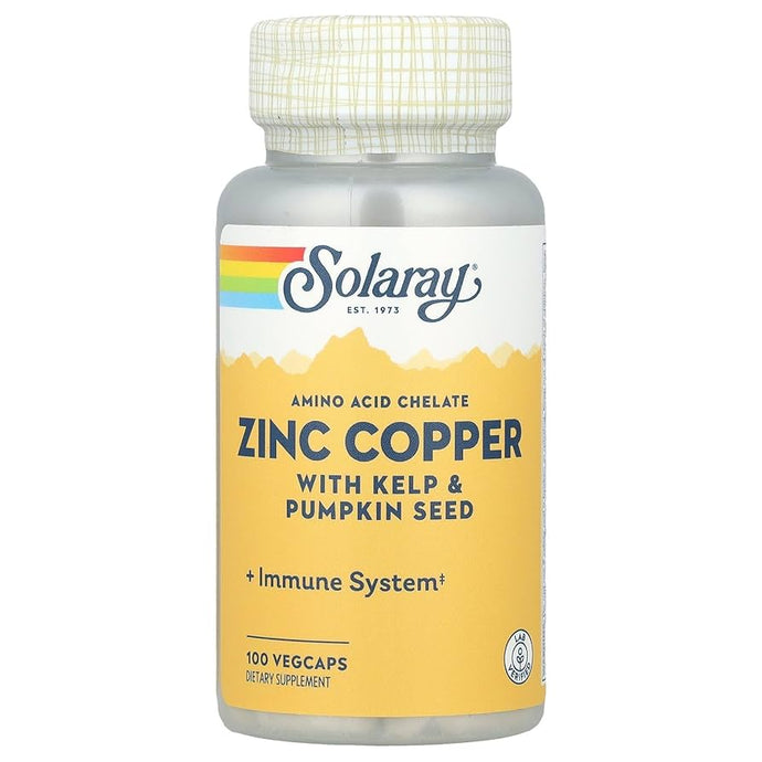 Solaray Zinc + Copper Amino Acid Chelate 100 Count