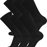 Brooklyn Socks Cotton Diabetic Non-Binding Neuropathy Crew Socks (Black, Fits Mens Shoe Size 8-10/Womens shoe size 9-11)