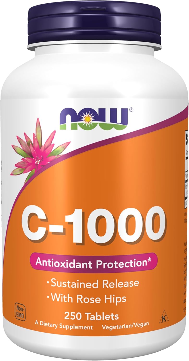 NOW Vitamin C-1000 à Libération Prolongée avec Cynorrhodon – 250 comprimés