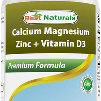 Best Naturals Calcium Magnesium Zinc with Vitamin D3, 150 Tablets - Calcium 1000 mg, Magnesium 400 mg, Zinc 25 mg & D3 600 IU per Serving (3 Tablets) DLC: 08/2026
