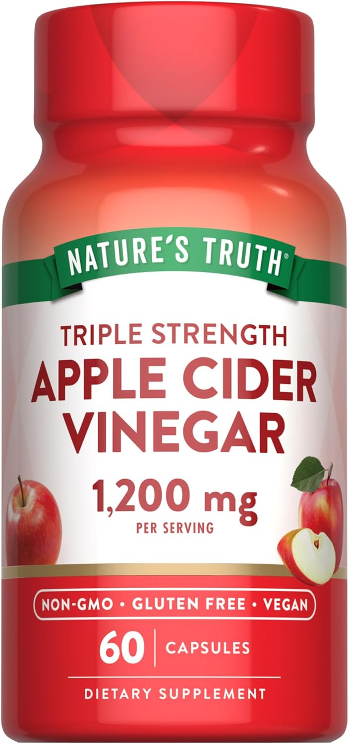 Nature’s Truth Vinaigre de Cidre – 1200 mg, 60 gélules végétales