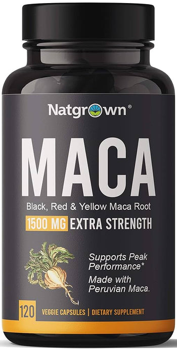 Natgrown Organic Maca Root Powder Capsules 1500 mg