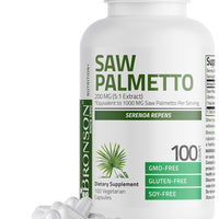 Bronson Saw Palmetto 1000 MG per Serving Extra Strength Supports Healthy Prostate Function & Urinary Health Support - Non GMO, 100 Vegetarian Capsules DLC: 02/2026