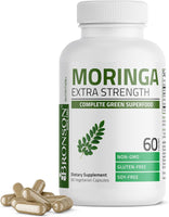 
              Bronson Moringa Extra Strength Complete Green Superfood, Non-GMO, 60 Vegetarian Capsules DLC: 07/2026
            