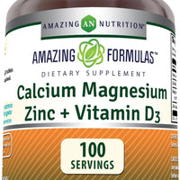 Amazing Nutrition Calcium 1000 mg + Magnesium 400 mg + Zinc 25 mg + Vitamine D3 600 UI – 300 comprimés