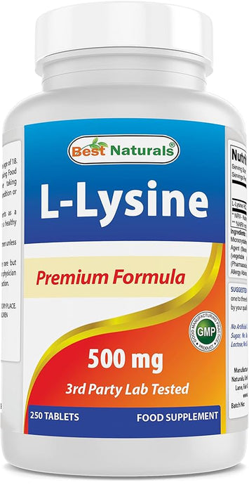 Best Naturals L-Lysine 500 mg, 250 Tablets