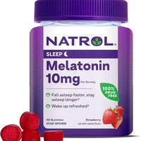 Natrol Melatonin Gummies, Sleep Support for Adults, 10 mg Melatonin Supplement for Sleeping, 90 Strawberry-Flavored Gummies, Up to a 45 Day Supply
