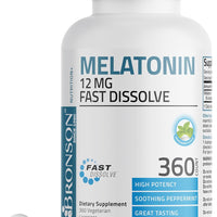 Bronson Melatonin 12mg Fast Dissolve Nighttime Sleep Aid Support & Relaxation Support DLC: Oct25