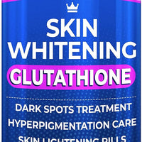 Comprimés blanchissants au glutathion - 120 capsules de 2 000 mg de glutathion - Supplément éclaircissant efficace pour la peau - Élimine les taches brunes, le mélasma et les cicatrices d'acné, traite l'hyperpigmentation - Antioxydant anti-âge  04/2027