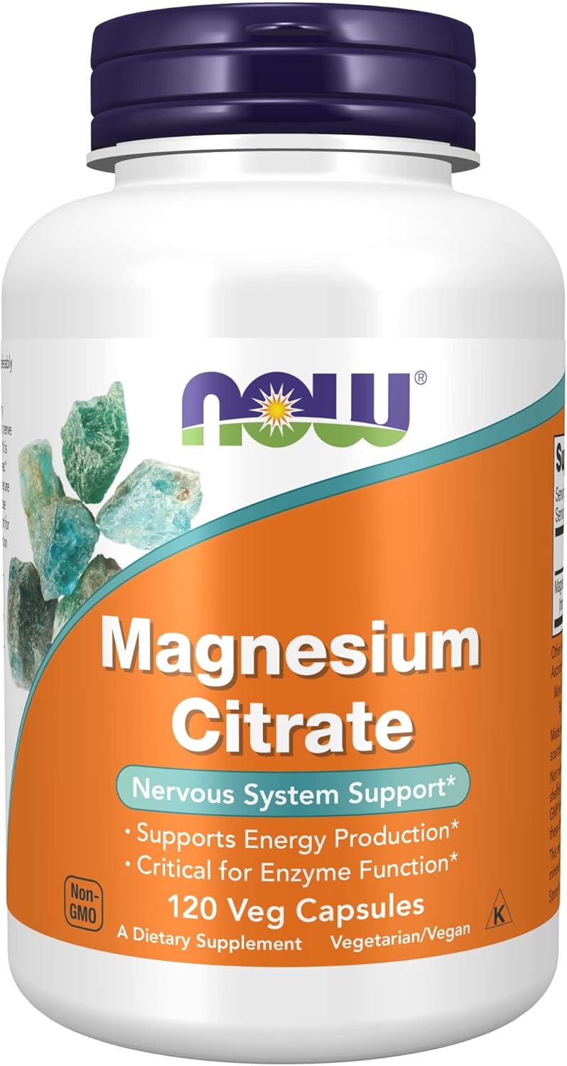 NOW Magnesium Citrate – 120 gélules végétales