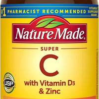Nature Made Super C avec vitamine D3 et zinc, complément alimentaire pour le soutien immunitaire, 60 comprimés, approvisionnement de 60 jours