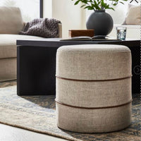 Catalina Mudcloth Round Ottoman - Threshold designed with Studio McGee