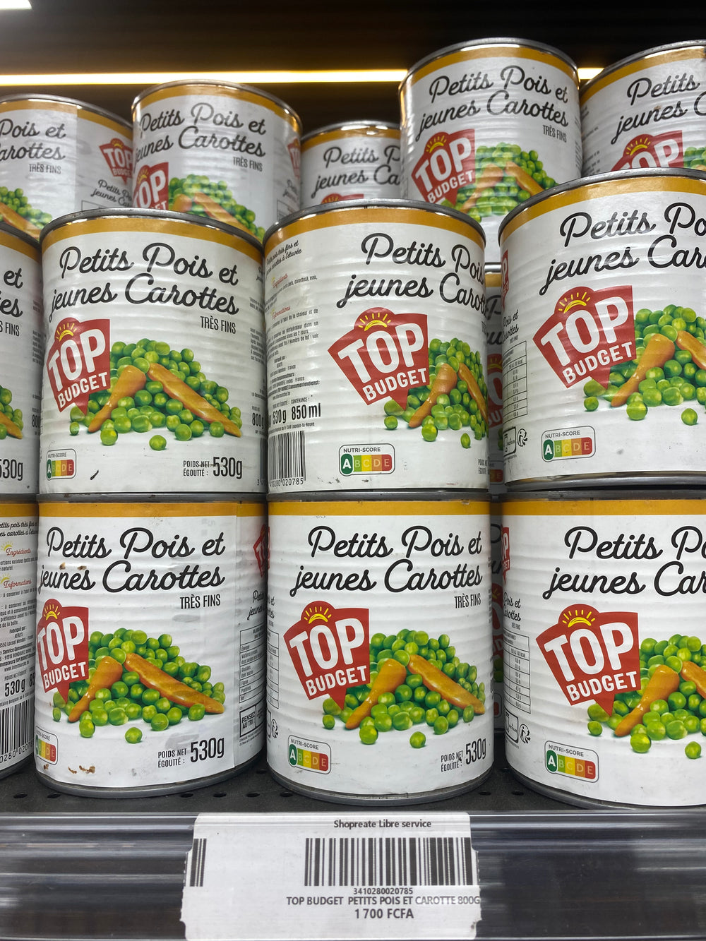 TOP BUDGET PETITS POIS ET CAROTTE 800G