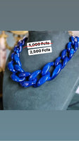
              chunky blue plastic chain necklace
            
