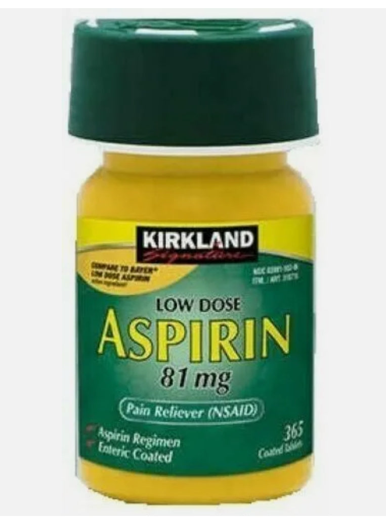 Kirkland Signature Bas Dose Aspirine 81 MG 365 Comprimés Entérique Revêtu/ DLC: sept/2026
