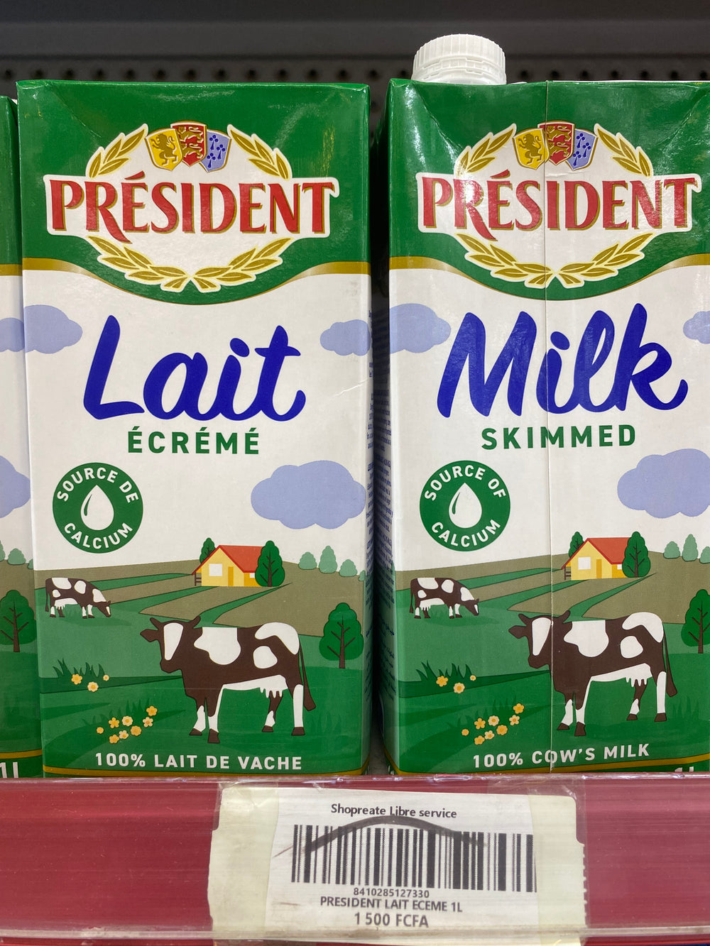 Président Lait Écrémé Source de Calcium 100% Lait de Vache