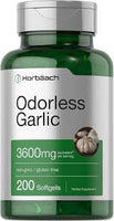 
              Horbäach Odorless Garlic Softgels 3600 mg | 200 Count | Ultra Potent Garlic Extract | Non-GMO & Gluten Free
            