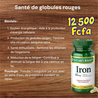 
              Nature's Bounty Iron 65mg, 325 mg Ferrous Sulfate, Cellular Energy Support, Promotes Normal Red Blood Cell Production, 100 Tablets DLC: 07/2028
            