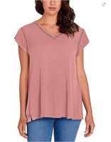 
              Buffalo David Bitton Ladies' Short Sleeve V-Neck Top, Pink/Blush, XXL - NEW
            