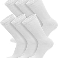 Brooklyn Socks Cotton Diabetic Neuropathy Crew Socks (10-13, Fits Mens shoe size 9-12, White)