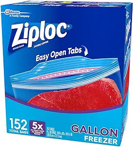 Ziploc Gallon Freezer Bags with New Stay Open Design (152 ct.)