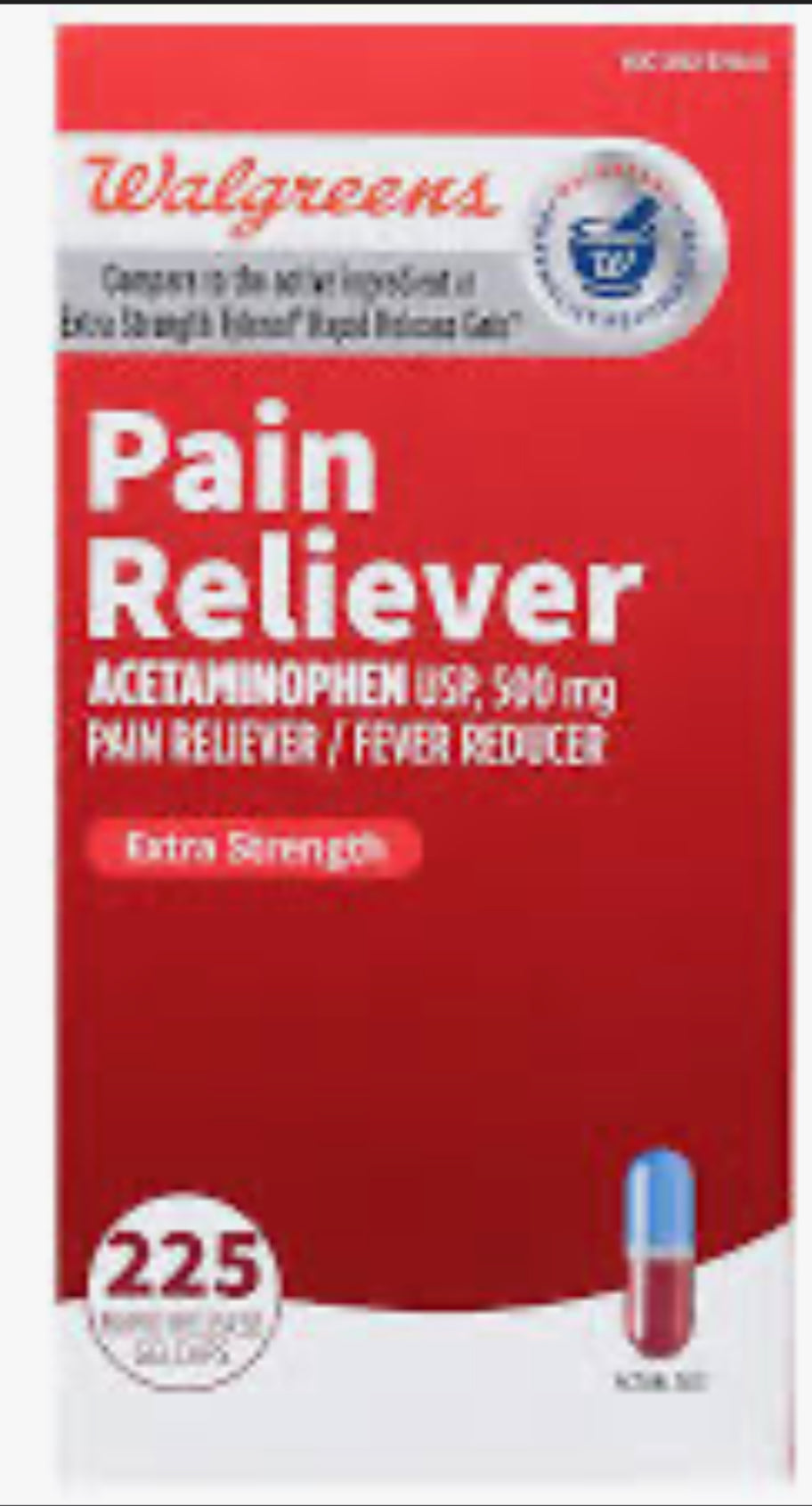 Walgreens Extra Strength Pain Reliever/Fever Reducer, 225.0 ea DLC: 09/2027