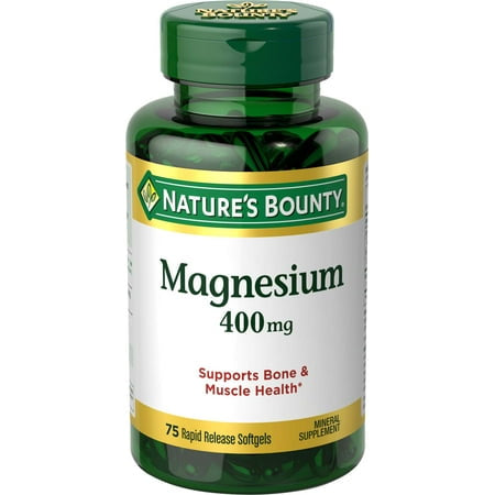 Nature's Bounty Magnésium 400 mg, 75 gélules DLC: Juillet27