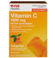 
              Vitamin C 1000 Mg tangerine Flavored Drink Mix – CVS Health 36 packets DLC: Déc27
            