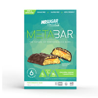 No Sugar Company Metabar Chocolate, Caramel and Peanut Butter Flavor Bars, 4 Count, 40 g