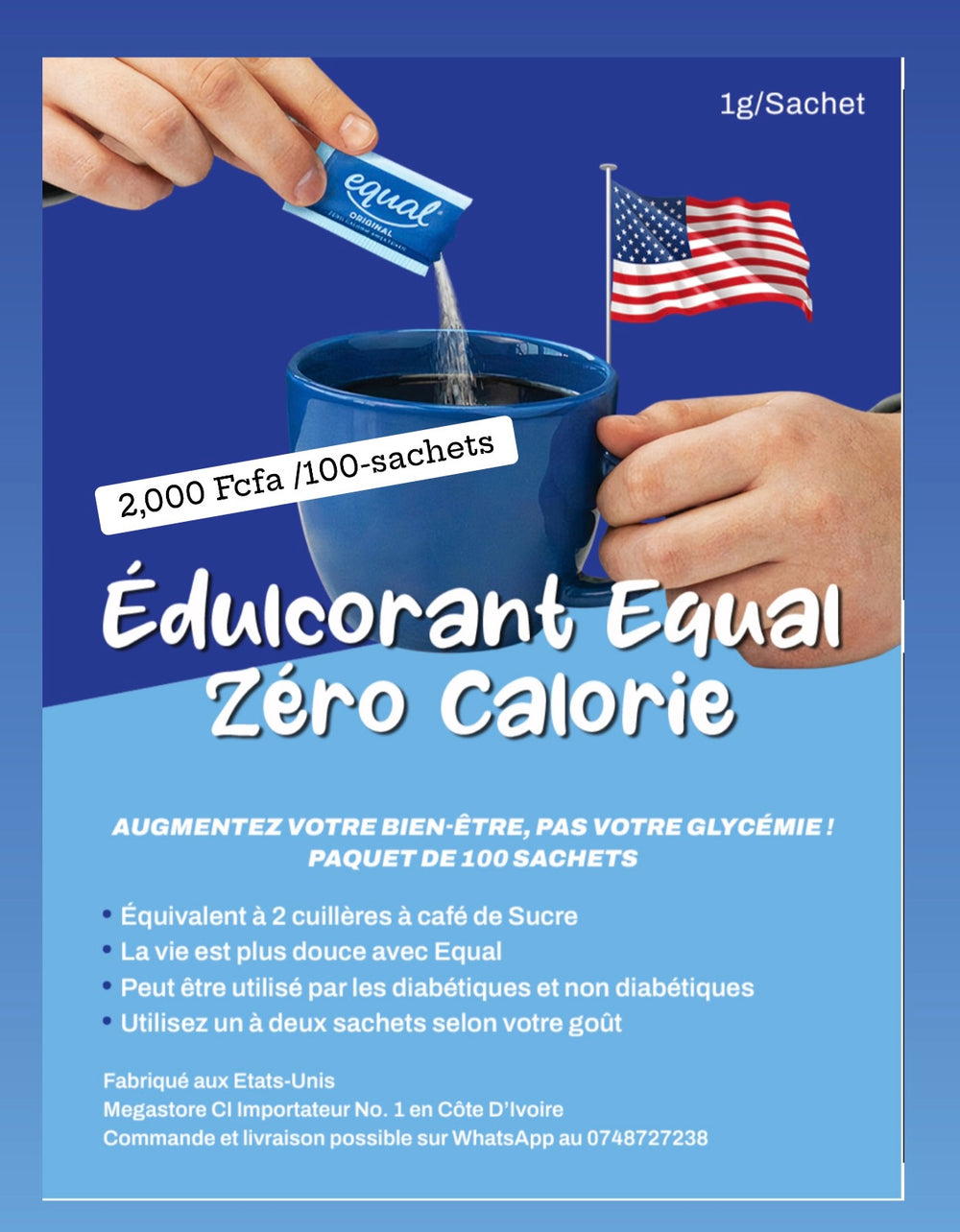 Equal Zero Calorie Sweetener 100 sachets