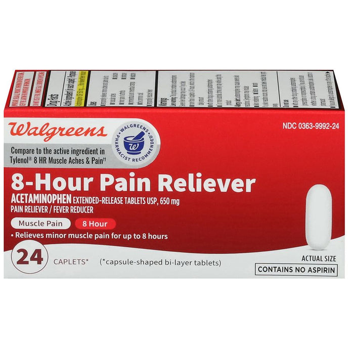 Walgreens 8-Hour Pain Reliever Acetaminophen 650mg - 200 caplets