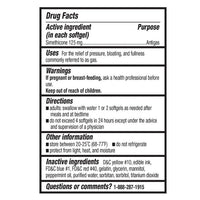 
              Equate Gas Relief, Simethicone 125 mg, Extra Strength Softgels, 20 Count
            