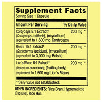 Spring Valley Mushroom Complex Dietary Supplement,6,200mg Equivalent Serving, 30 Vegetarian Capsules
