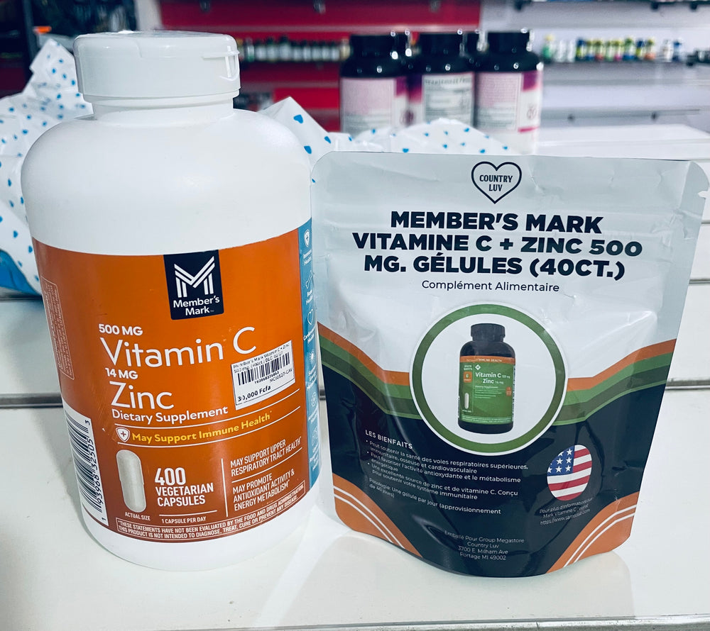 Member's Mark Vitamin C + Zinc 500 mg. (40ct.) DLC: 02/27
