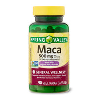 Spring Valley Maca Dietary Supplement, 500 mg, 90 Count DLC: FEB26